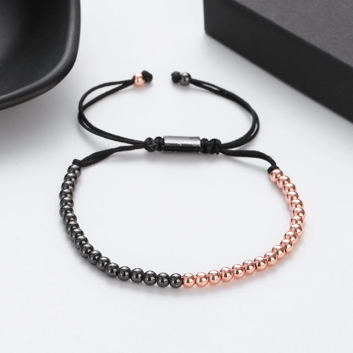 (A7 HEALING Bracelet)  Men Women Bracelet 4MM Copper Beaded Charm Bracelet Pulseira Adjustable Bracelet 