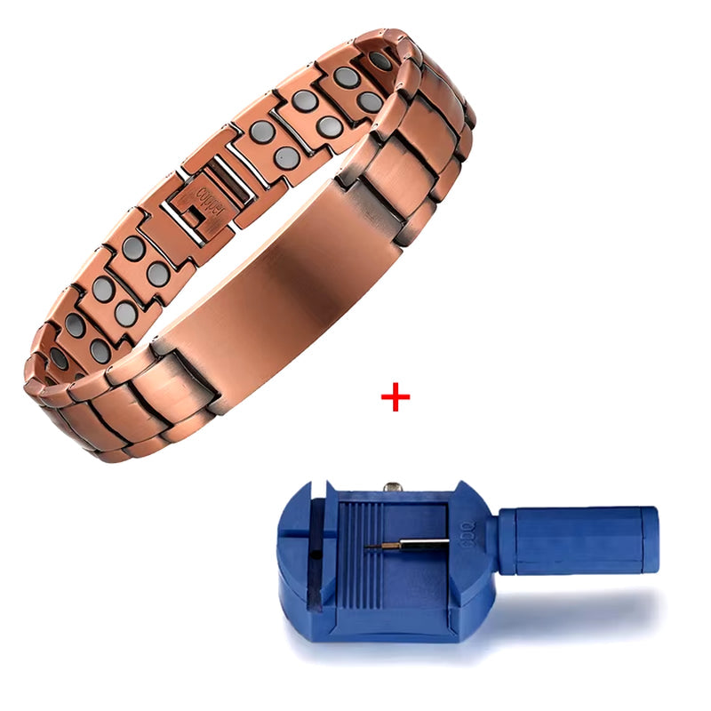 A7 HEALING LUXURY COLLECTION - Copper Magnetic Bracelet Personalize ID Name Bracelets for Men Women Adjustable Wristband Bracelet 