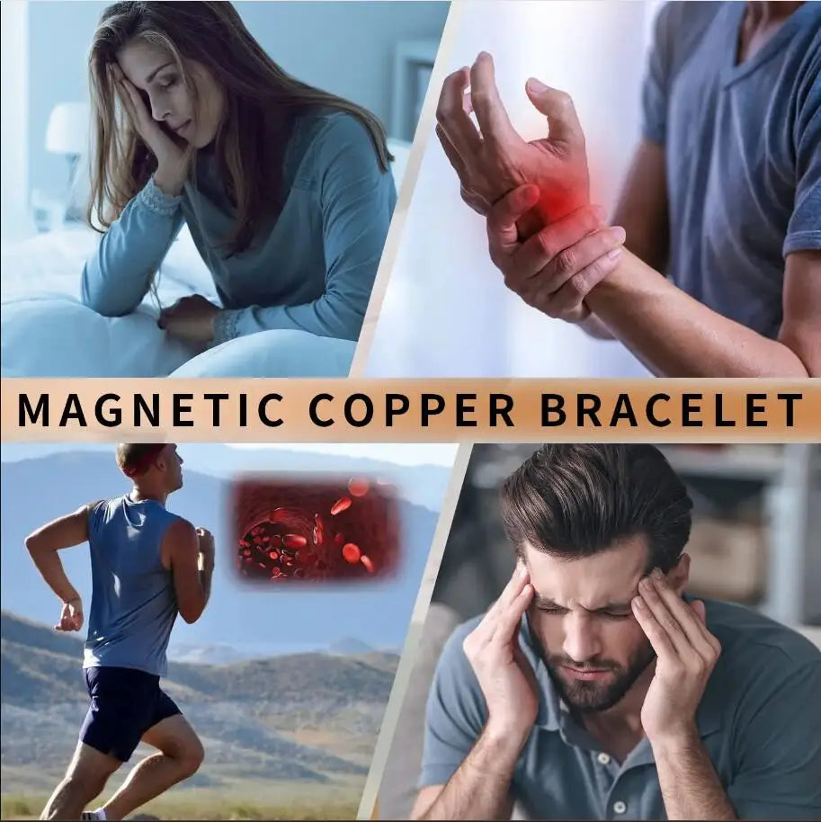 A7 HEALING LUXURY COLLECTION - Copper Magnetic Bracelet Personalize ID Name Bracelets for Men Women Adjustable Wristband Bracelet 