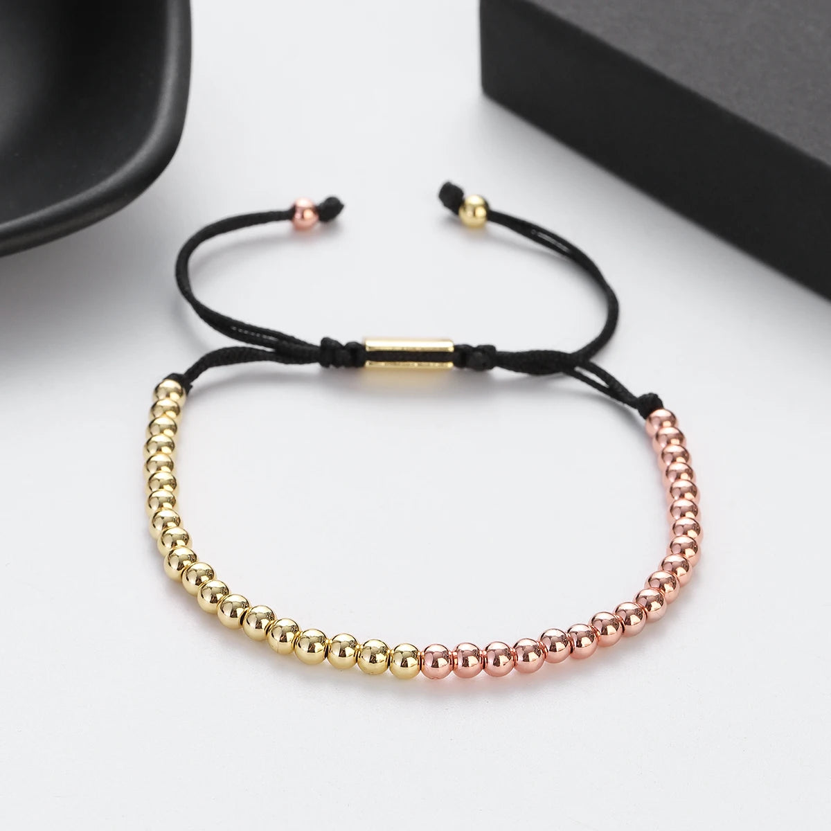 (A7 HEALING Bracelet)  Men Women Bracelet 4MM Copper Beaded Charm Bracelet Pulseira Adjustable Bracelet 