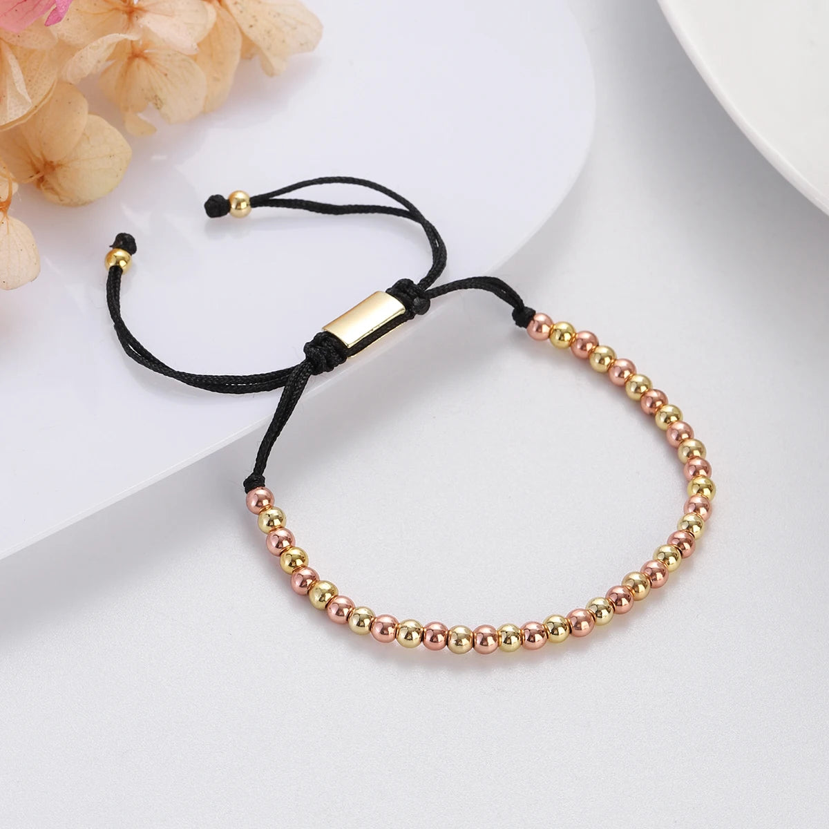 (A7 HEALING Bracelet)  Men Women Bracelet 4MM Copper Beaded Charm Bracelet Pulseira Adjustable Bracelet 