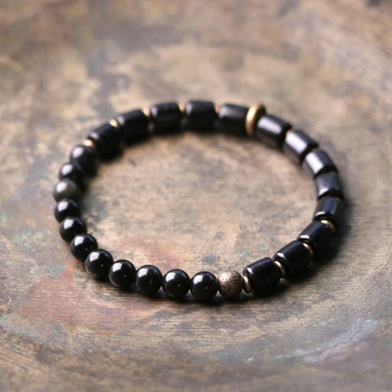 A7 Ebony Red Stone Moss Ocean Multi Color Mixed Beaded Strand Bracelet Copper Accessories Two Tone Jewelry Male Female