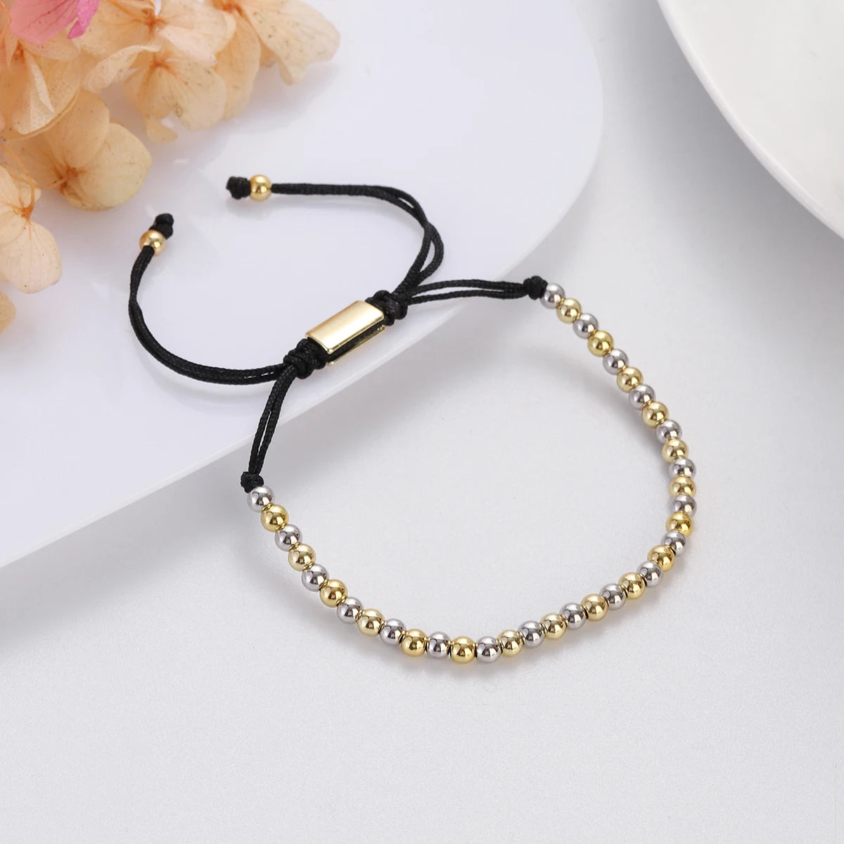 (A7 HEALING Bracelet)  Men Women Bracelet 4MM Copper Beaded Charm Bracelet Pulseira Adjustable Bracelet 