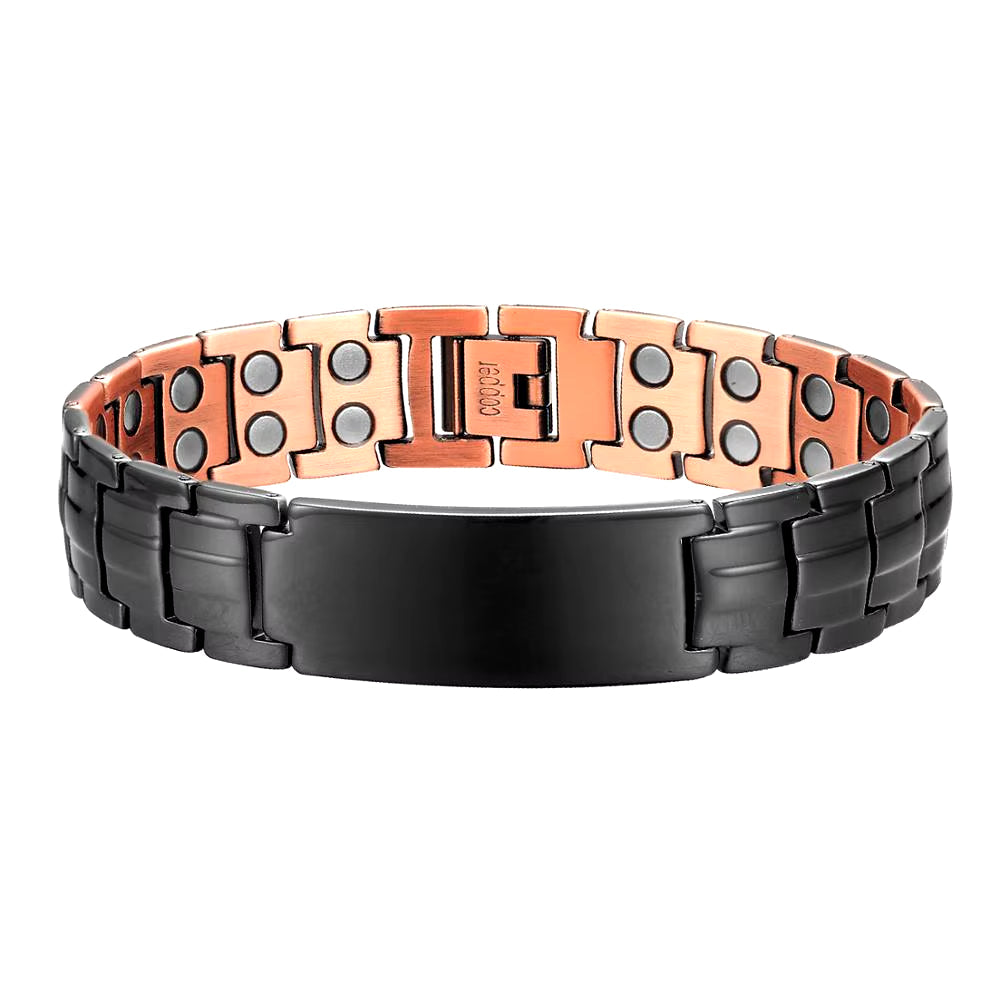 A7 HEALING LUXURY COLLECTION - Copper Magnetic Bracelet Personalize ID Name Bracelets for Men Women Adjustable Wristband Bracelet 