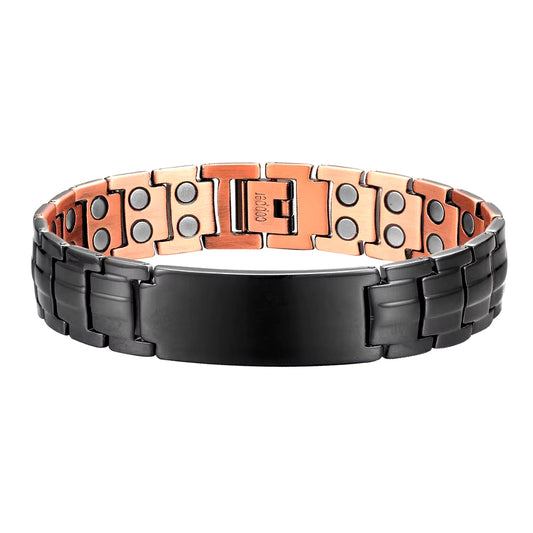 A7 HEALING LUXURY COLLECTION - Copper Magnetic Bracelet Personalize ID Name Bracelets for Men Women Adjustable Wristband Bracelet 