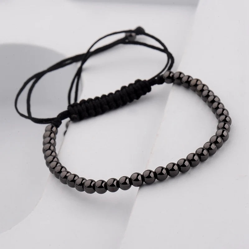 (A7 HEALING Bracelet)  Men Women Bracelet 4MM Copper Beaded Charm Bracelet Pulseira Adjustable Bracelet 
