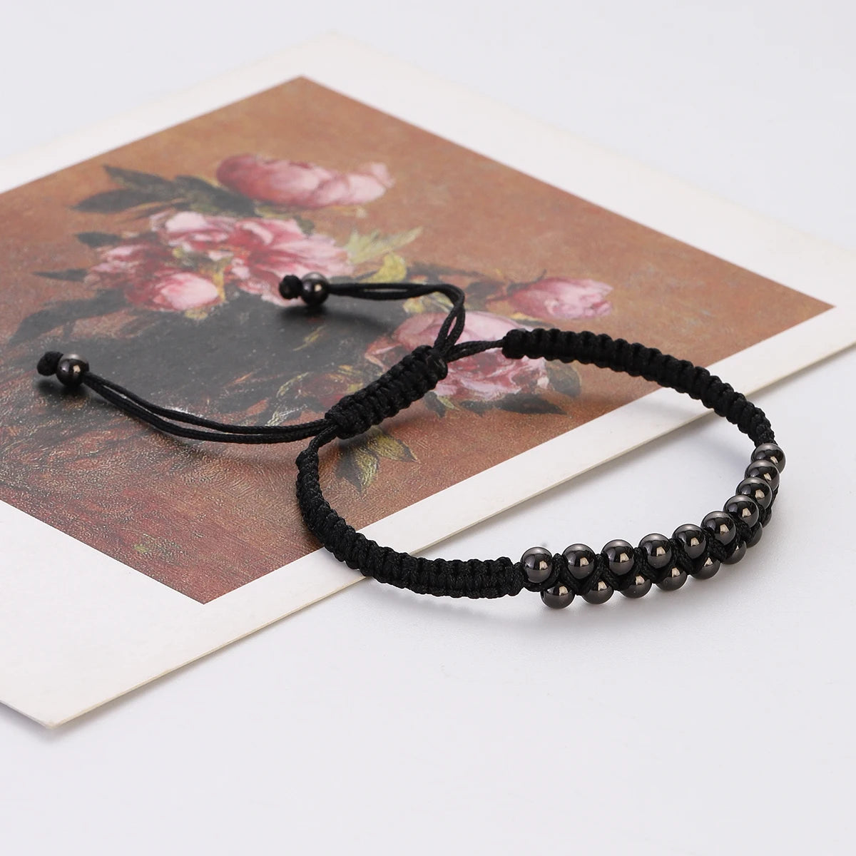 (A7 HEALING Bracelet)  Men Women Bracelet 4MM Copper Beaded Charm Bracelet Pulseira Adjustable Bracelet 