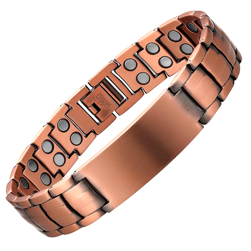 A7 HEALING LUXURY COLLECTION - Copper Magnetic Bracelet Personalize ID Name Bracelets for Men Women Adjustable Wristband Bracelet 