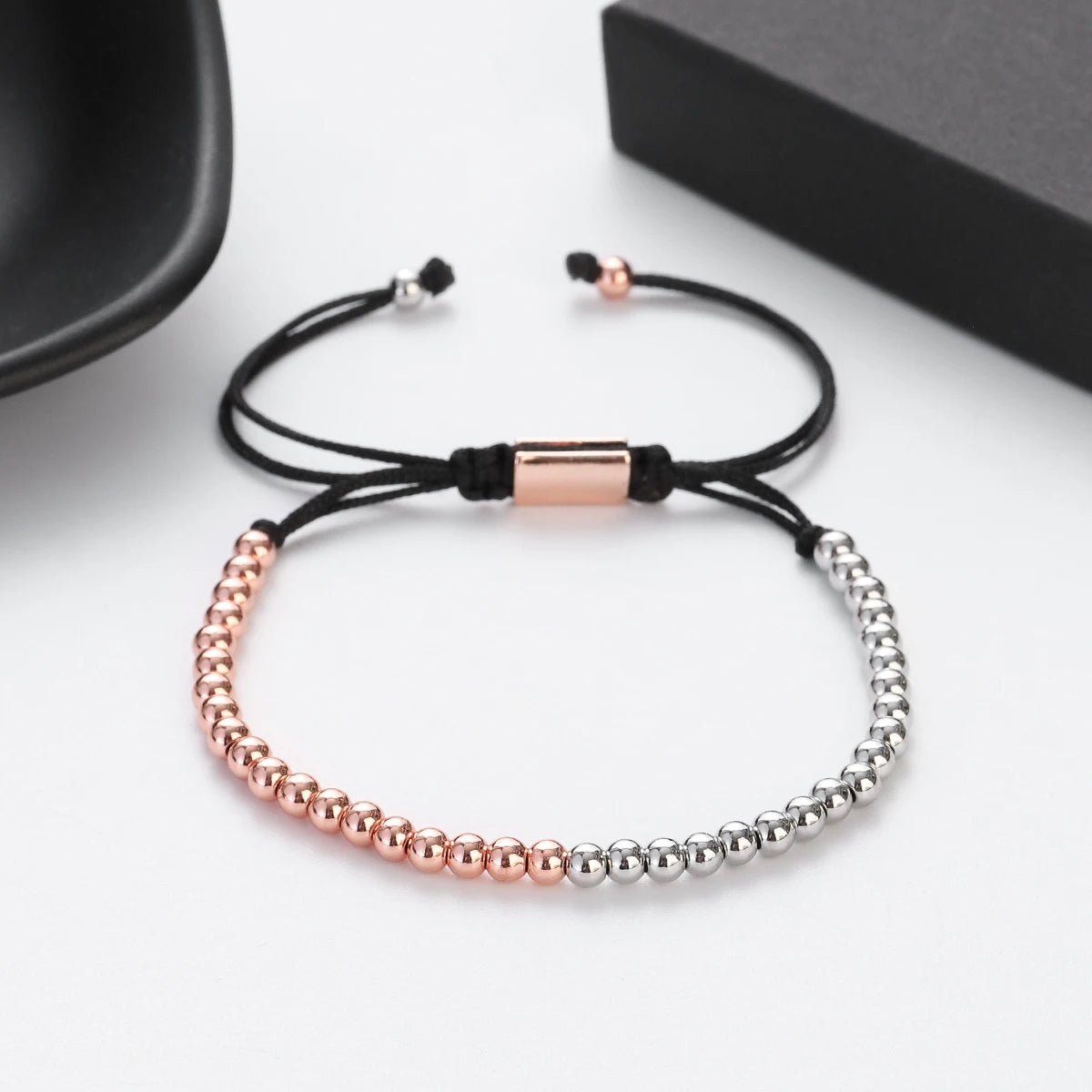 (A7 HEALING Bracelet)  Men Women Bracelet 4MM Copper Beaded Charm Bracelet Pulseira Adjustable Bracelet 