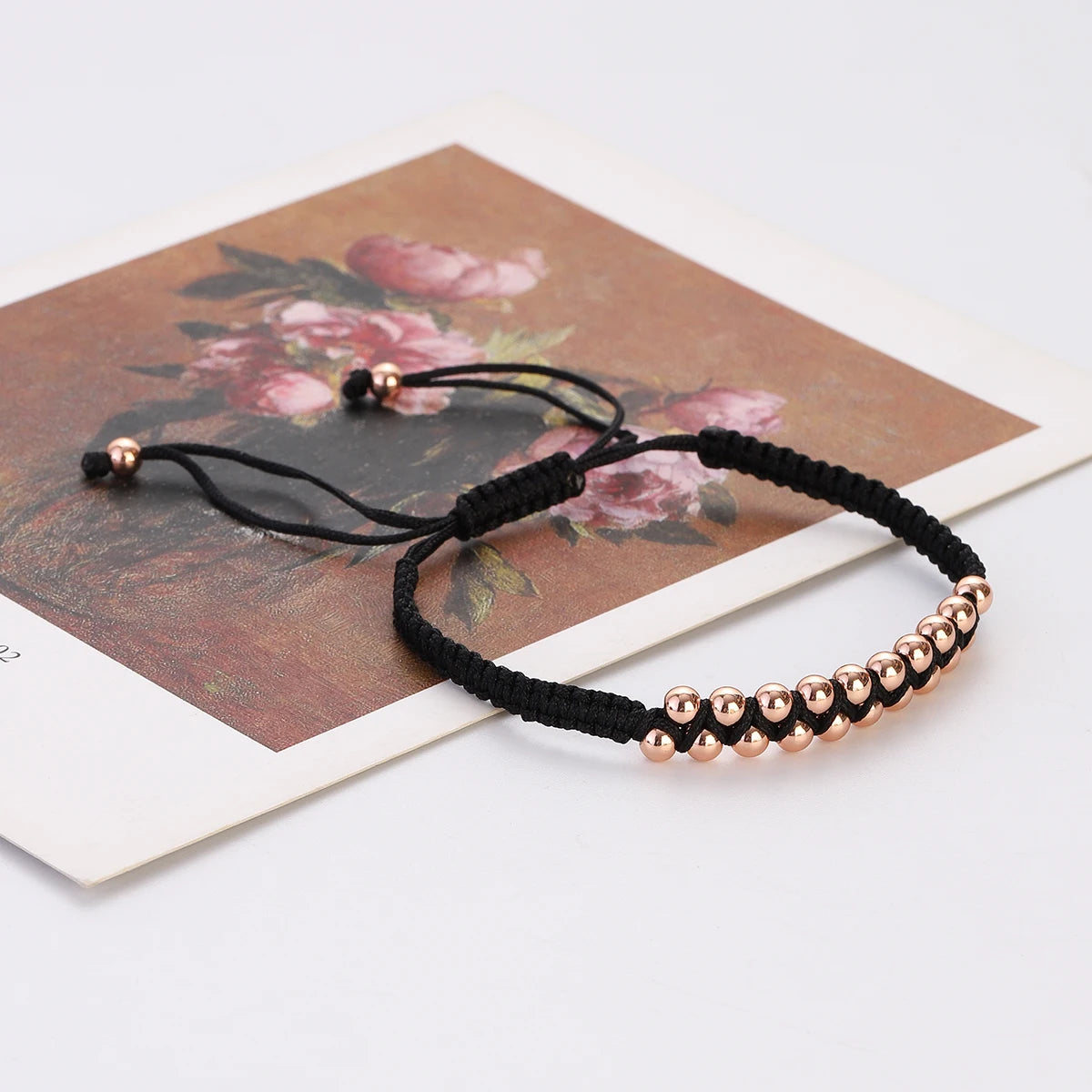 (A7 HEALING Bracelet)  Men Women Bracelet 4MM Copper Beaded Charm Bracelet Pulseira Adjustable Bracelet 