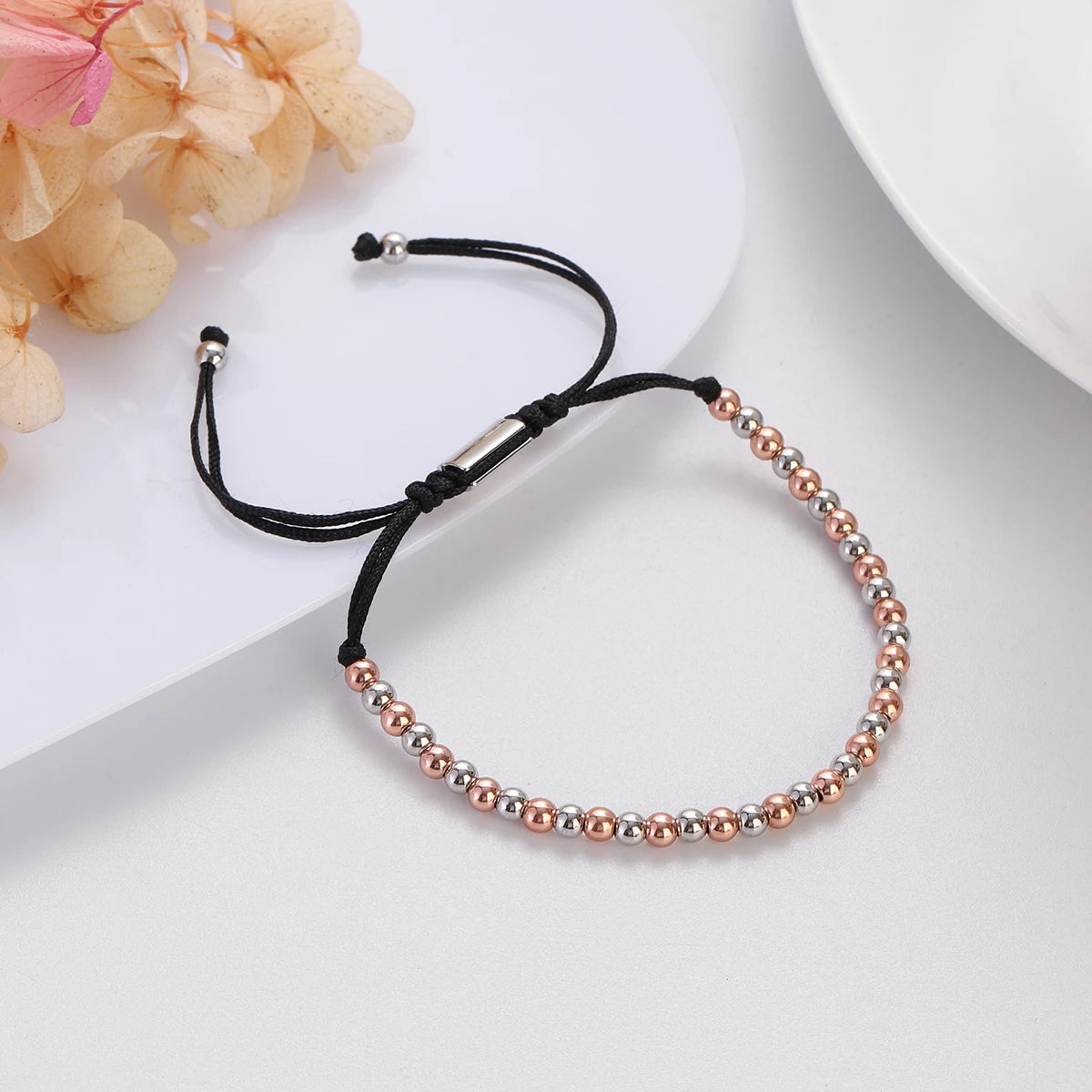 (A7 HEALING Bracelet)  Men Women Bracelet 4MM Copper Beaded Charm Bracelet Pulseira Adjustable Bracelet 