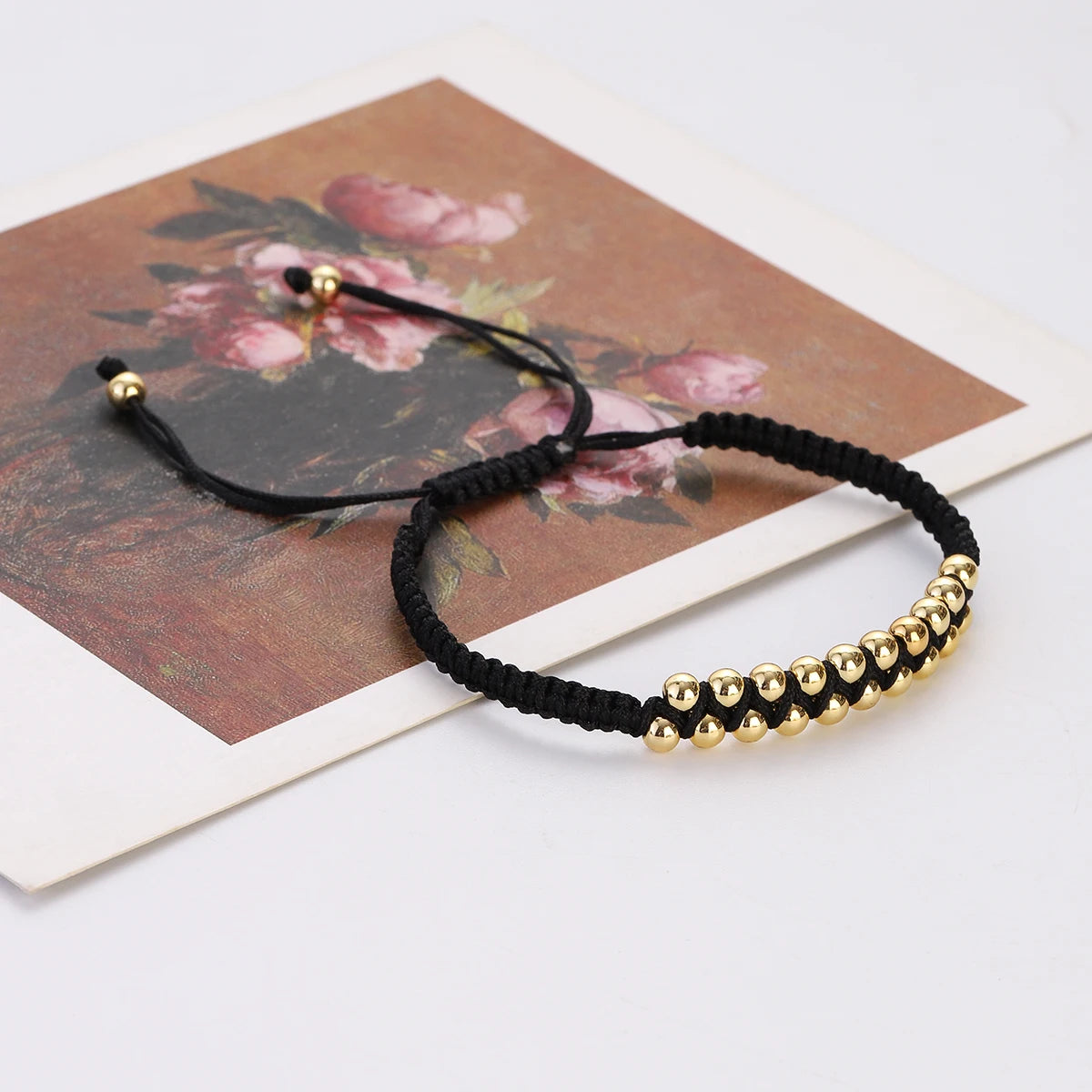 (A7 HEALING Bracelet)  Men Women Bracelet 4MM Copper Beaded Charm Bracelet Pulseira Adjustable Bracelet 