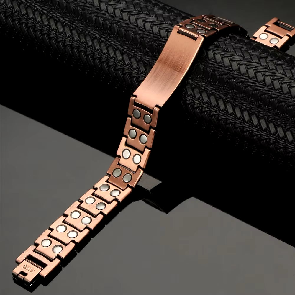 A7 HEALING LUXURY COLLECTION - Copper Magnetic Bracelet Personalize ID Name Bracelets for Men Women Adjustable Wristband Bracelet 