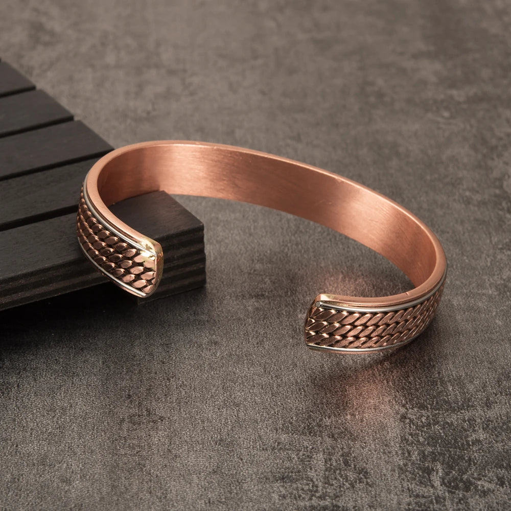 (A7 luxury energy optimizer collection )Twisted Copper Bracelets for Women Men Energy Magnetic Bracelet Benefits Men Adjustable Cuff Bracelets Bangles Health Copper