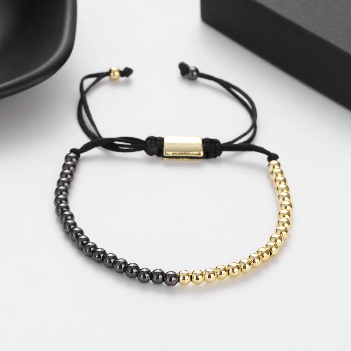 (A7 HEALING Bracelet)  Men Women Bracelet 4MM Copper Beaded Charm Bracelet Pulseira Adjustable Bracelet 