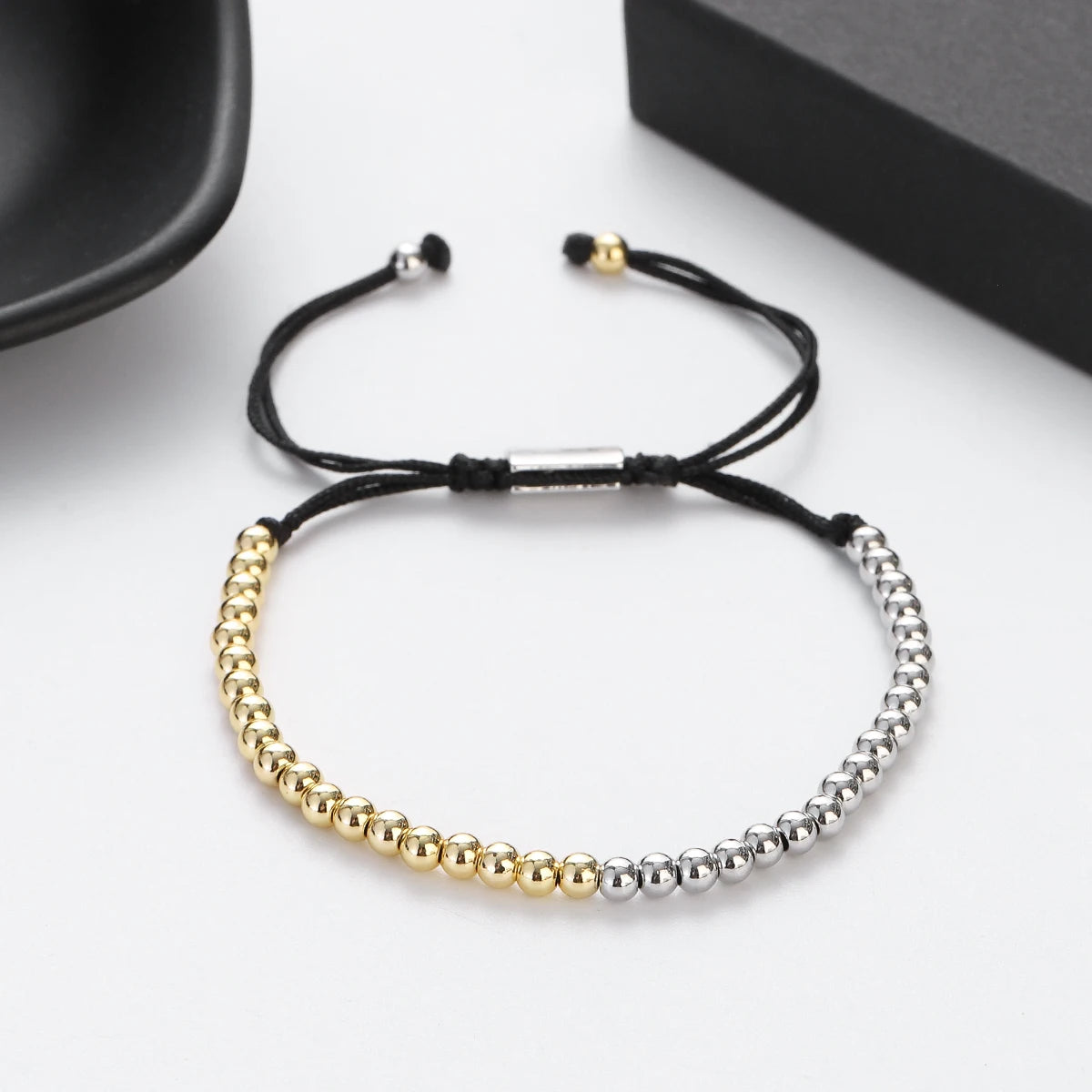(A7 HEALING Bracelet)  Men Women Bracelet 4MM Copper Beaded Charm Bracelet Pulseira Adjustable Bracelet 